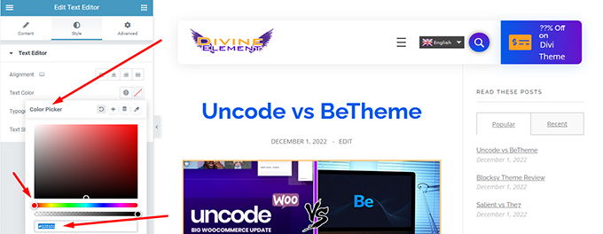 Letterkleur wijzigen in Wordpress met Elementor (tekst) Letterkleur wijzigen in Wordpress met Elementor (tekst)