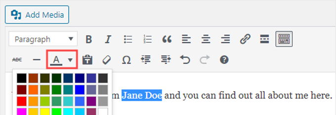 Wijzig de letterkleur in Wordpress met de Classic Editor Wijzig de letterkleur in Wordpress met de Classic Editor