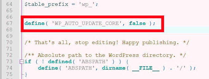 WordPress Auto-Update uitzetten Code snippets WordPress Auto-Update uitzetten Code snippets